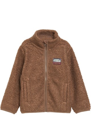 Teddy jacket with stand-up collar