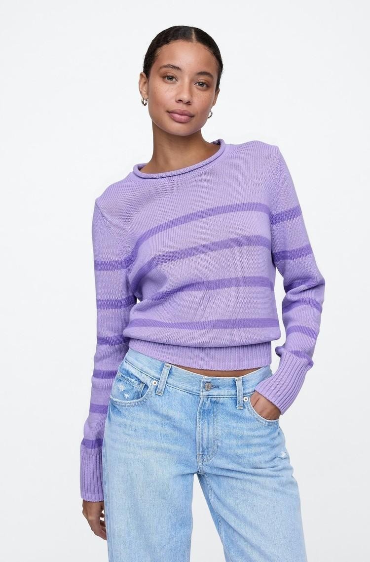 GAP Rollneck Cotton Crew Warm Violet 568 