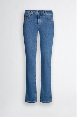 LIU JO Slim fit jeans hlače z okrasnimi kamenčki Modra - Blue 4