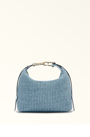 Mini Raffia-effect Hobo Bag