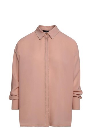 Shirt over fit with lurex embroideries