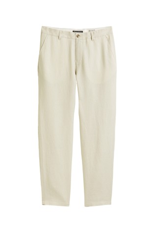 MARC O'POLO Relaxed fit linen chino trousers Gray Silk 4