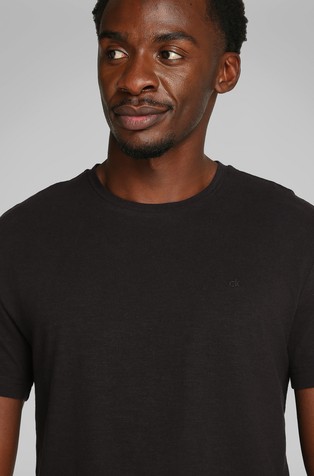 CALVIN KLEIN Cotton Linen T-shirt Black 4