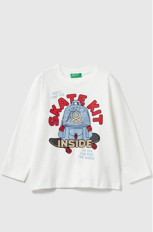 Bombažna majica s potiskom in 3D aplikacijo