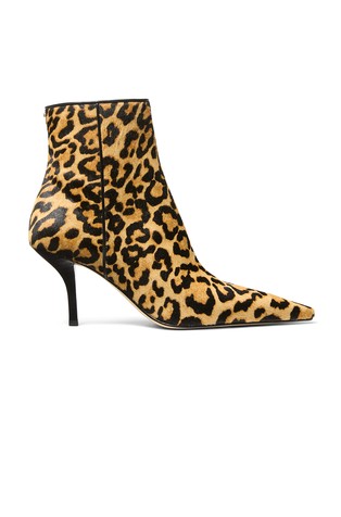 Selina gležnjarji iz telečjega usnja z leopardjim vzorcem