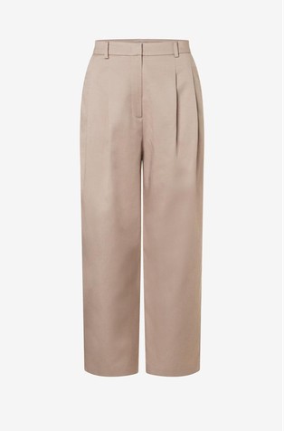Relaxed fit lyocell and cotton blend trousers