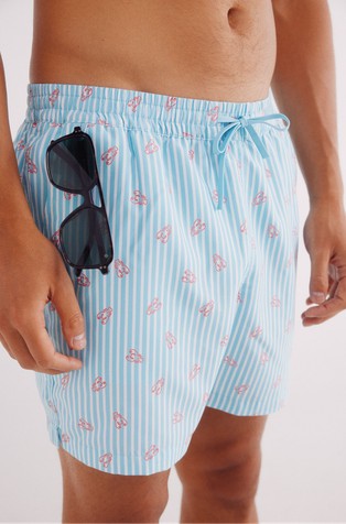 SPRINGFIELD Črtaste kopalke z motivi rakov Modra - Blue / White 4