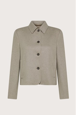 Flannel cropped shirt jacket