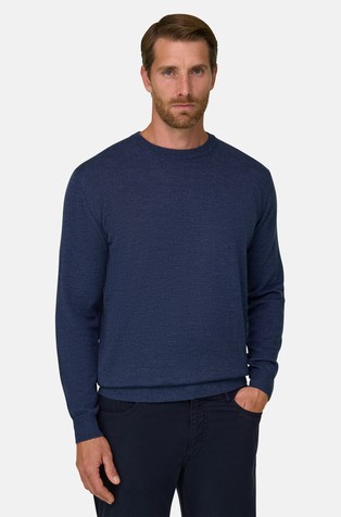 Crew Neck Jumper in Merino Wool Cashwool® Mouliné