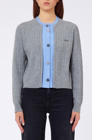 Cardigan with contrast insert