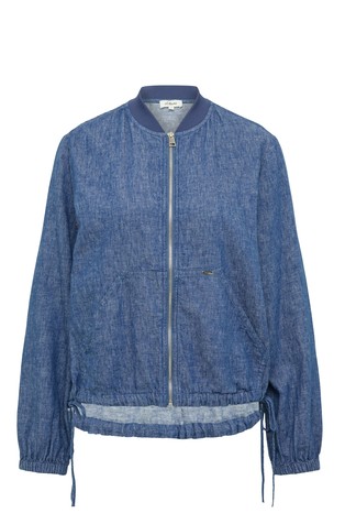 S.OLIVER Casual linen blend bomber jacket in a denim look Blue 3