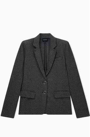 Chevron jacquard single-breasted jacket