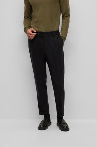 Tapered-fit hlače iz volnene mešanice