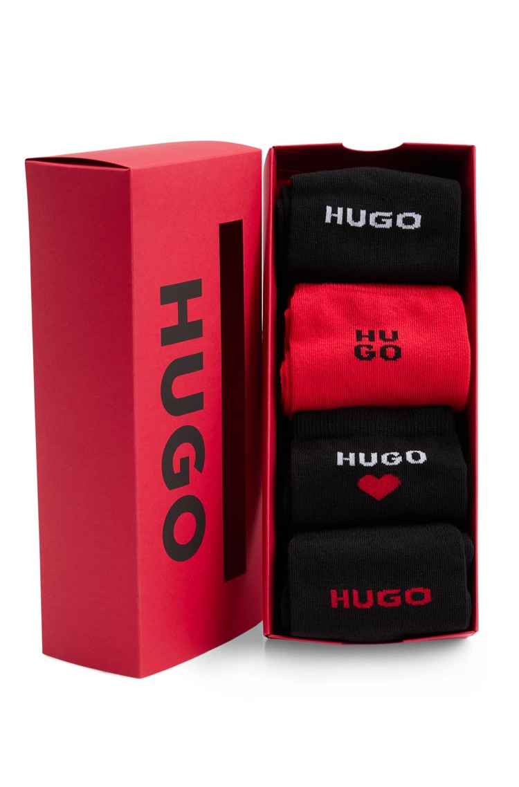 HUGO BOSS Paket 4 parov nogavic z logotipom Večbarvna - Multi 