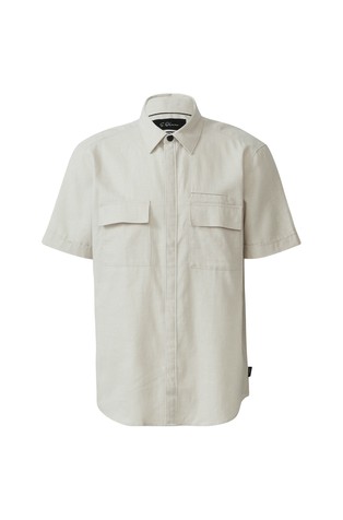 S.OLIVER Regular fit srajca s kratkimi rokavi iz lanene mešanice Bež - Light Beige 4