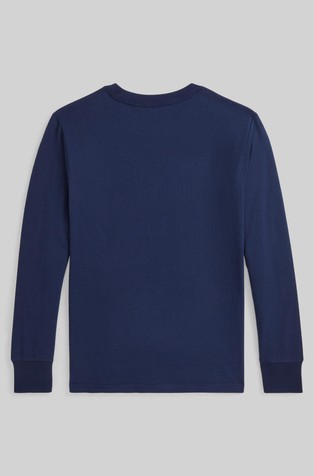 RALPH LAUREN Dog-print Cotton Long-sleeve Tee Refined Navy 2