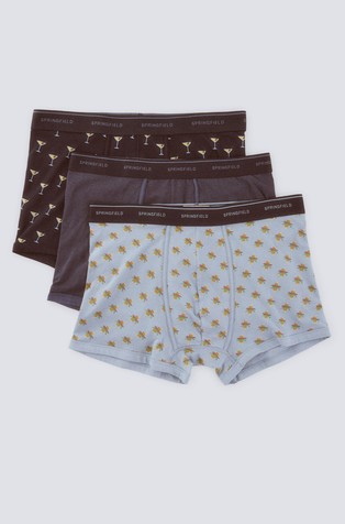 Paket 3 bombažnih boksaric z vzorcem