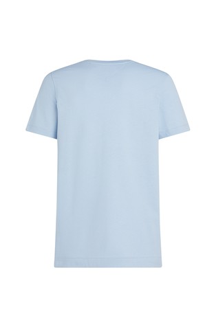 TOMMY HILFIGER Majica s kratkimi rokavi in kontrastnim TH monogramom Modra - Light Blue 6