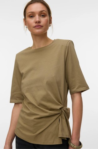 VMRICKY cotton short sleeved t-shirt with knot detail