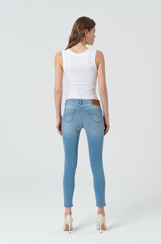 FRACOMINA Push-up slim fit jeans hlače s svetlo spranim videzom Modra - Blue 2