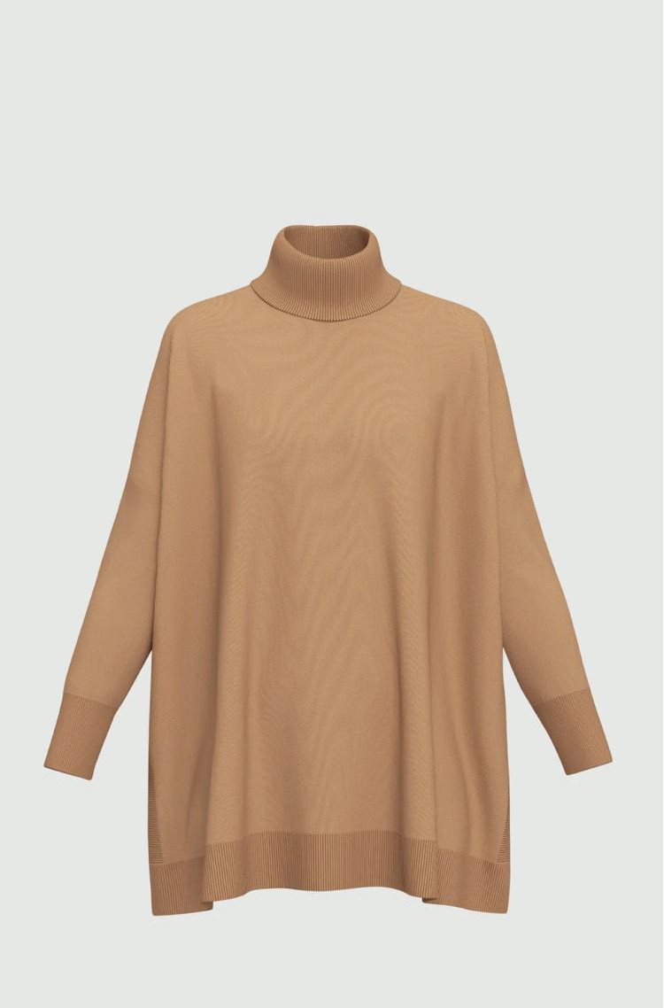 MARELLA Oversized fit knit sweater in viscose blend Camel 
