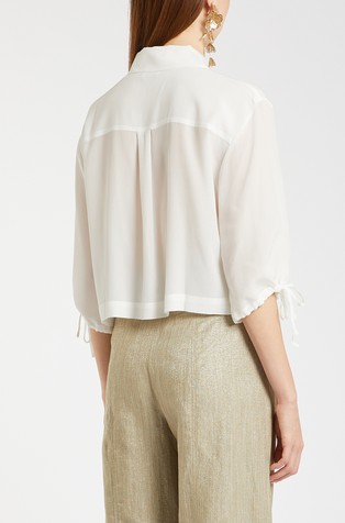 MARELLA Cropped silk blouse White 2