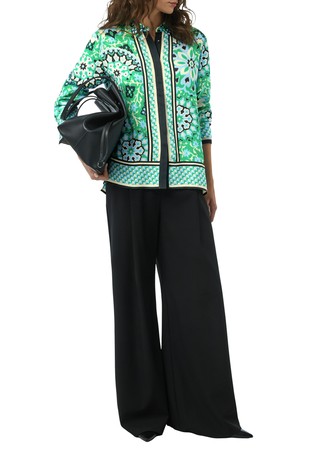 COMMA Patterned viscose blouse Green / Multi 3