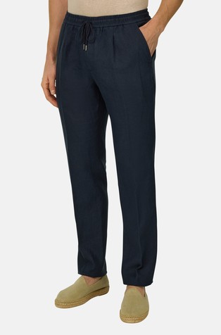 City lanene hlače z elastičnim pasom