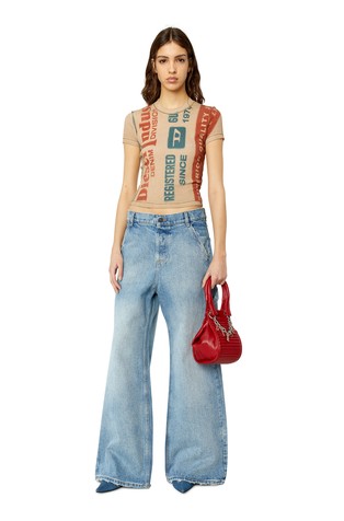 DIESEL Straight jeans hlače - D-Sire 0EMAG Modra - Light Blue 4