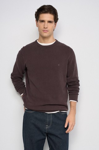 Textured knit cotton jumper