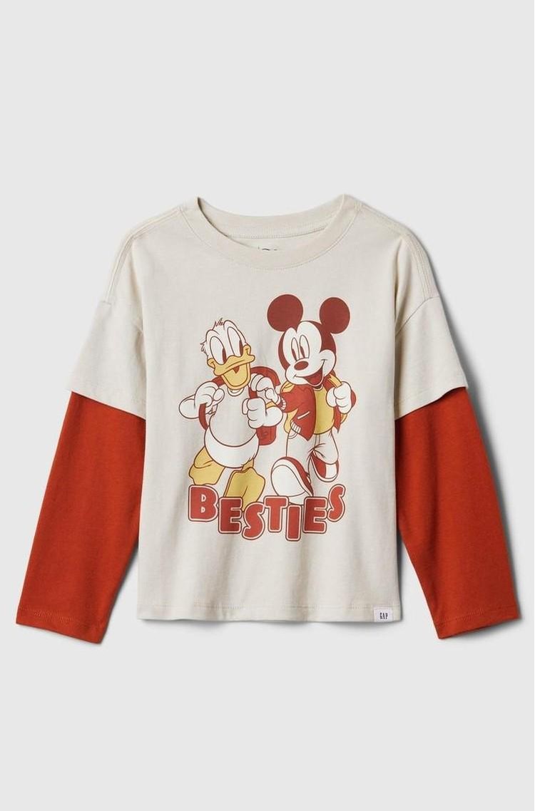 GAP babyGap | Disney majica z dolgimi rokavi za malčke Siva - Regular Grey 