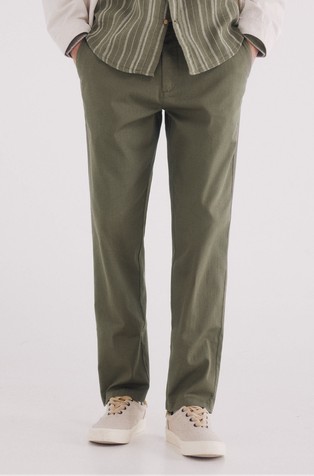 Slim fit bombažne chino hlače z vzorcem ribje kosti