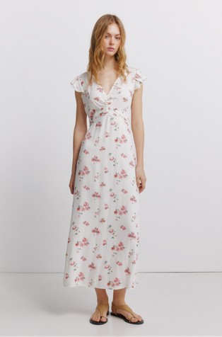 Midi dress with floral pattern