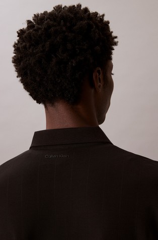 CALVIN KLEIN Polo majica s kratkimi rokavi iz viskozne mešanice Črna - Black 4