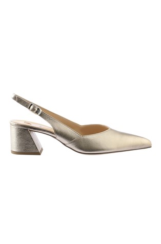 Laura Metallic-effect Leather Slingpumps