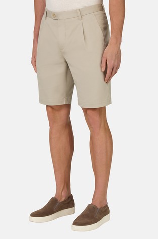 Stretch Cotton and Tencel Bermuda Shorts