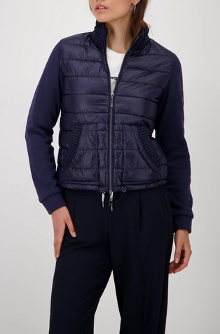 Quilted jacket with knit details
