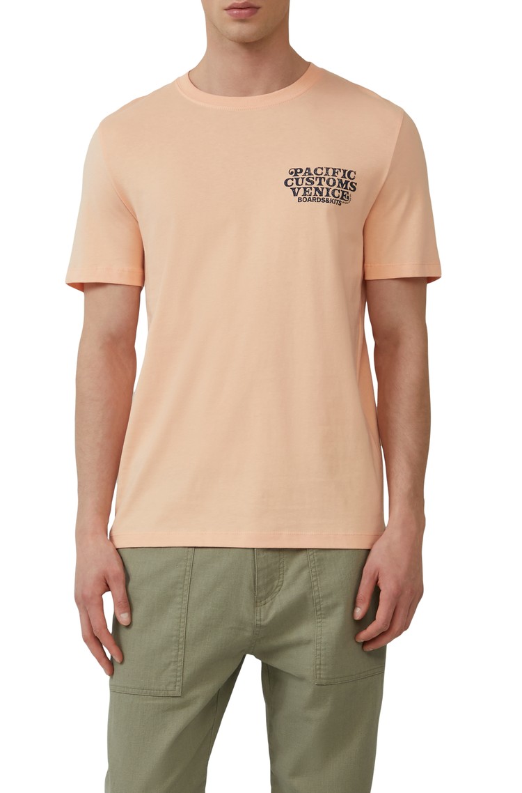 S.OLIVER Short-sleeved cotton T-shirt with print Orange 
