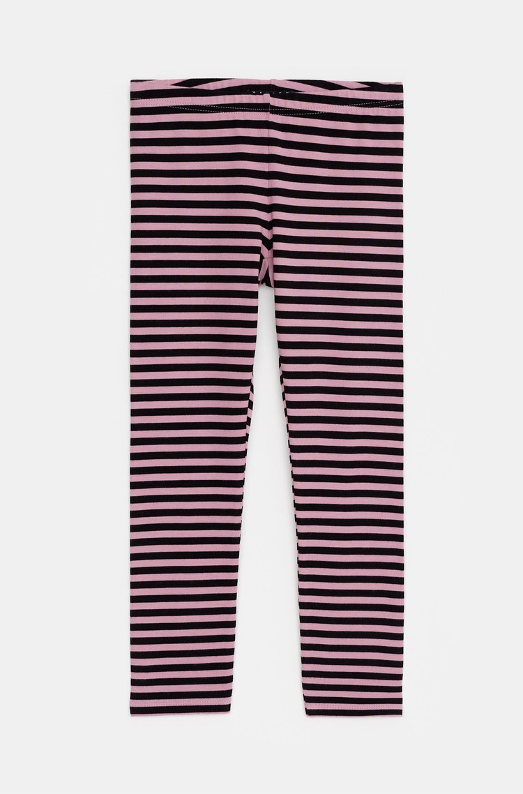 SISLEY Patterned cotton leggings Black/Pink 