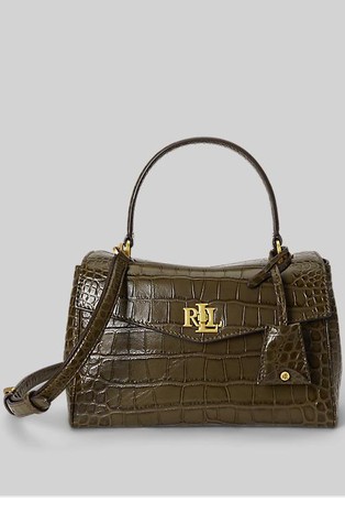 Farrah Soft Croc-embossed Small Leather Satchel