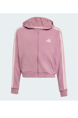 Animal cropped Print 3-Stripes Full-Zip Hoodie