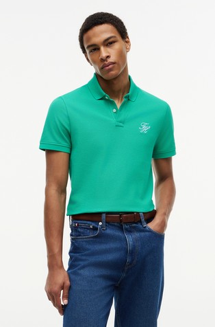 Regular fit logo polo majica s kratkimi rokavi iz pikéja