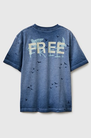 Oversized fit bombažna majica s potiskom