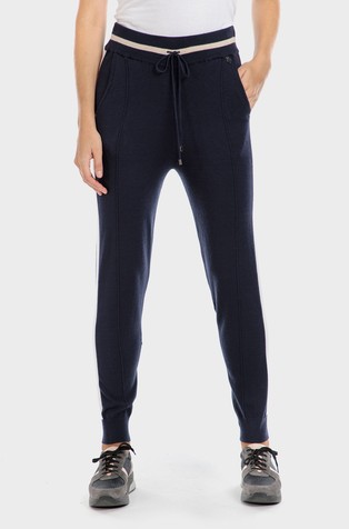 Viscose blend knitted jogger bottoms