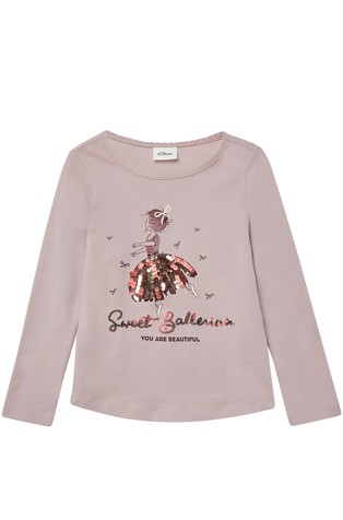 Cotton long-sleeved shirt with sequins