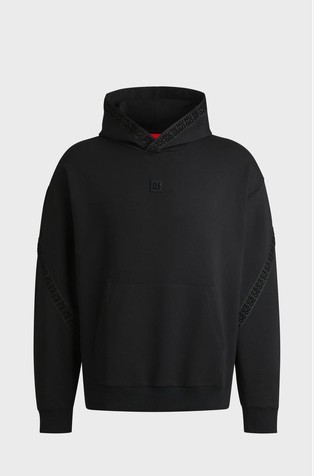 Relaxed fit pulover s kapuco in logo detajli