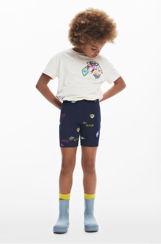 DESIGUAL Kratke pajkice s potiskom Modra - Blue 3