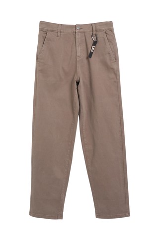 Relaxed fit bombažne hlače z zožanimi hlačnicami