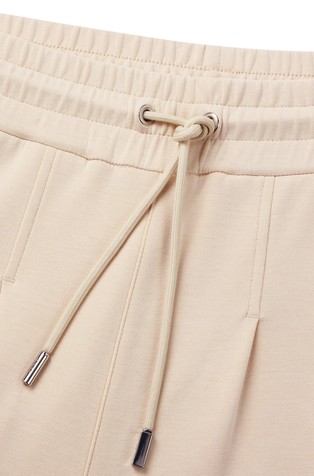 HUGO BOSS Wide-leg tracksuit bottoms with pleat details Beige 2