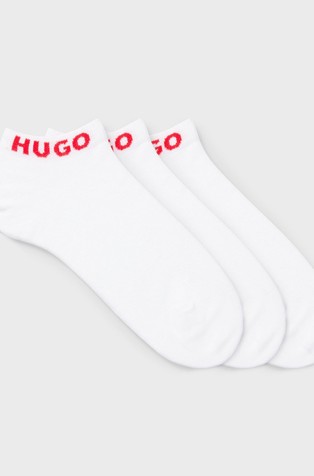 Three-pack of ankle socks with logo cuffs